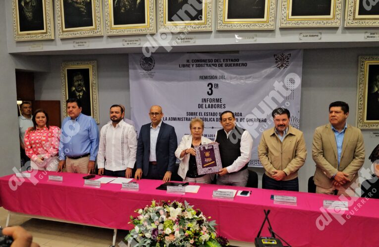 Recibe congreso de Guerrero informe de gobierno de Evelyn Salgado Pineda