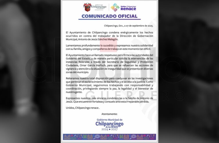 Ayuntamiento de Chilpancingo pide a Omar García Harfuch reforzar la seguridad