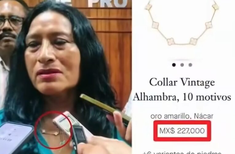 Asegura Abelina López que el pueblo le regaló un collar de 227 mil pesos