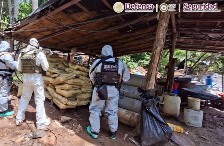 Desmantelan cuatro laboratorios clandestinos en Guerrero y Michoacán; aseguran más de 10 toneladas de químicos